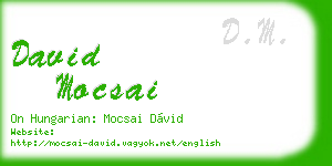 david mocsai business card